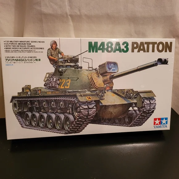 Tamiya 1/35 Scale US M48A3 Patton Tank Model Kit - Military Vehicle Assembly